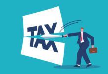 Politician cuts tax bill with sword