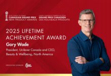 Gary Wade, president of Unilever Canada and CEO of Beauty & Wellbeing, North America receives Canadian Grand Prix Lifetime Achievement Award