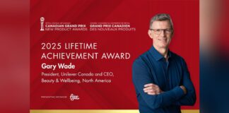 Gary Wade, president of Unilever Canada and CEO of Beauty & Wellbeing, North America receives Canadian Grand Prix Lifetime Achievement Award