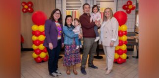 Photo at Ronald McDonald House Charities South Central Ontario with the Presidents and CEO's of McDonald's Canada and RMHC Canada along with a family receiving support
