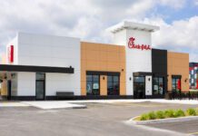 Photo of the exterior of a Chick-fil-A Restaurant