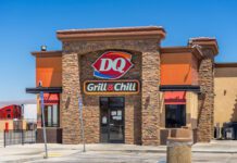 Front entrance of a Dairy Queen Grill and Chill fast food restaurant
